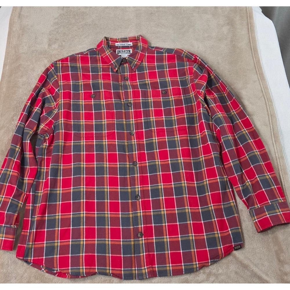 Duluth Trading Co Free Swingin' Flannel Women's Size XL Red Checked Relaxed‎ Fit